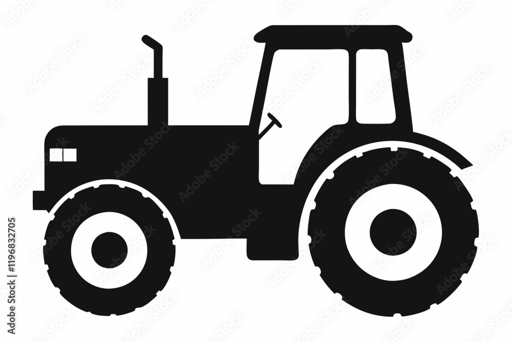 Obraz premium Minimalist Tractor Vector Graphic