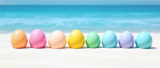 Cute easter beach card with copy space