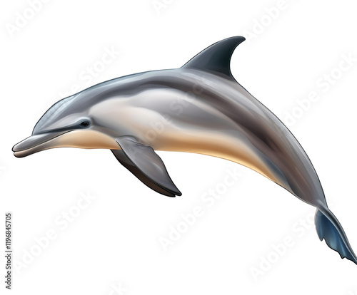 Majestic Dolphin in Flight: A Captivating Underwater Scene , isolated on white background PNG photo