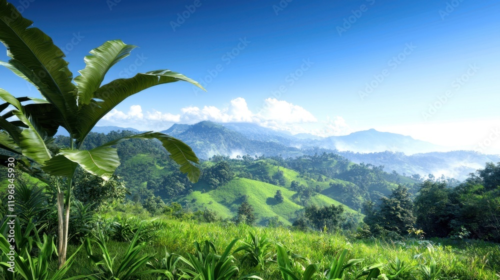 Fototapeta premium Lush Tropical Mountain Landscape