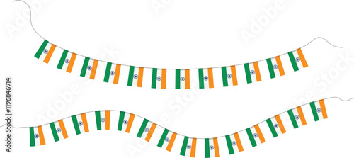 Vector bunting flags of India. Vector illustration of a decorative elements for Indian republic day celebration.