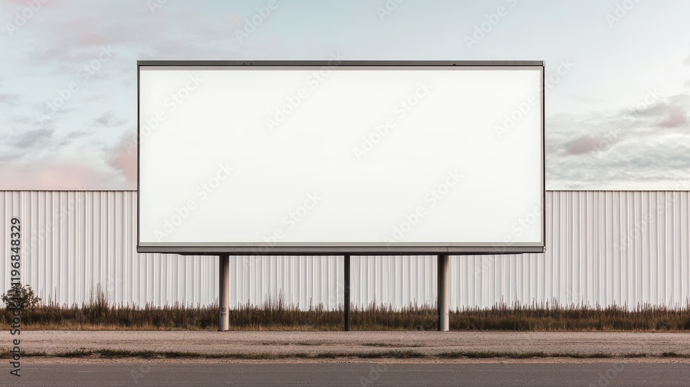 Fototapeta premium Blank billboard mockup displaying clean white space for advertising urban environment minimalist viewpoint
