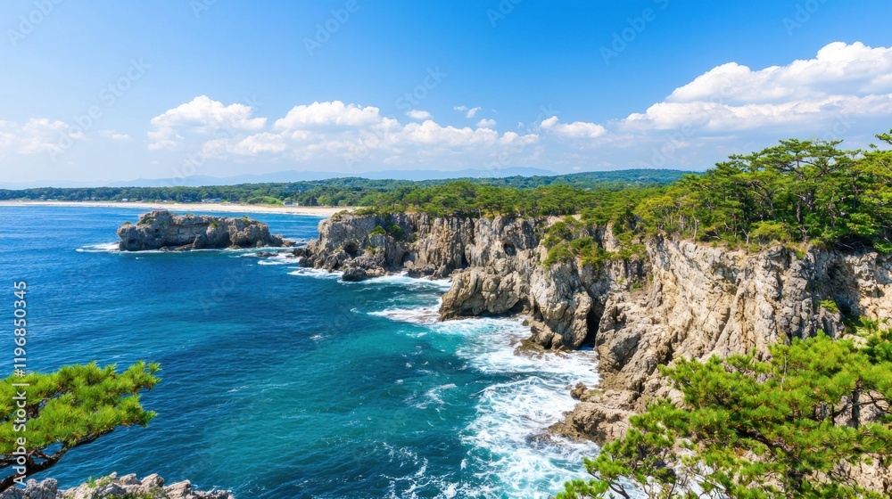 Fototapeta premium Coastal Cliffs and Ocean View