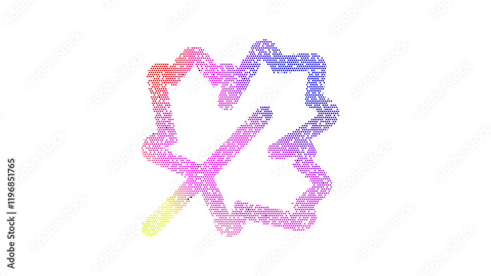 Icon leaf maple is made up of LED square shapes. There are bright diodes and there are black dead diodes Icon leaf maple is made up of LED square shapes. There are bright diodes and there are black dead diodes