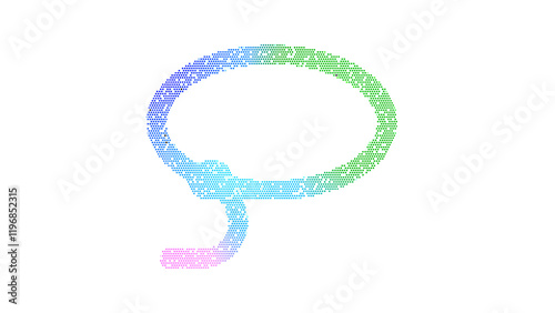 Icon lasso is made up of LED square shapes. There are bright diodes and there are black dead diodes