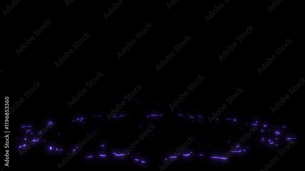 紫の発光する稲妻が地面に落ちて衝撃波が走る2Dアニメーション素材 
2D animation of a purple luminous lightning bolt striking the ground and creating a shockwave