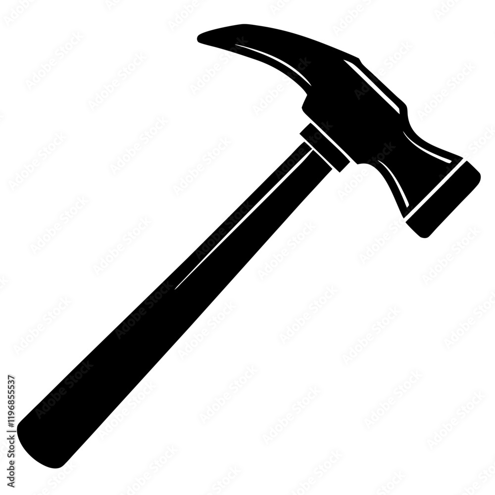 Silhouette Vector Icon of a Hammer with a Classic Design Silhouette Vector Icon of a Hammer with a Classic Design