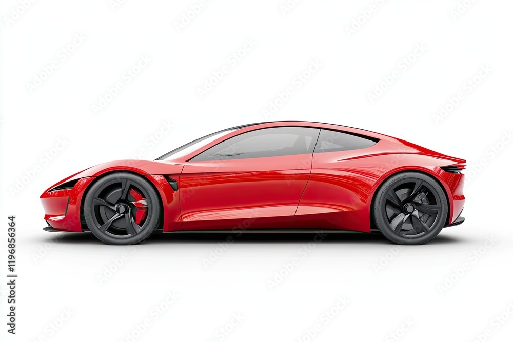 Naklejka premium Electric car isolated on white background