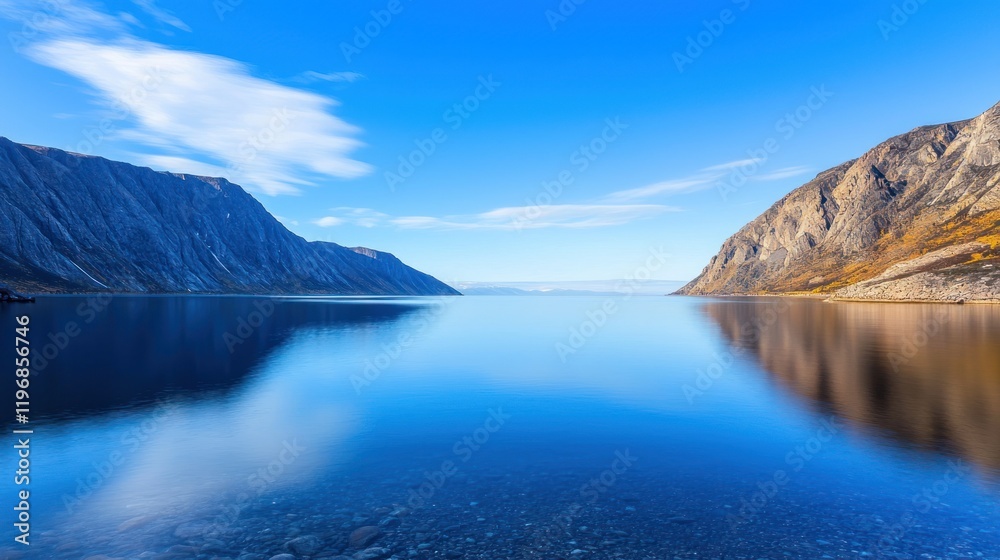 Obraz premium Serene mountain lake reflection