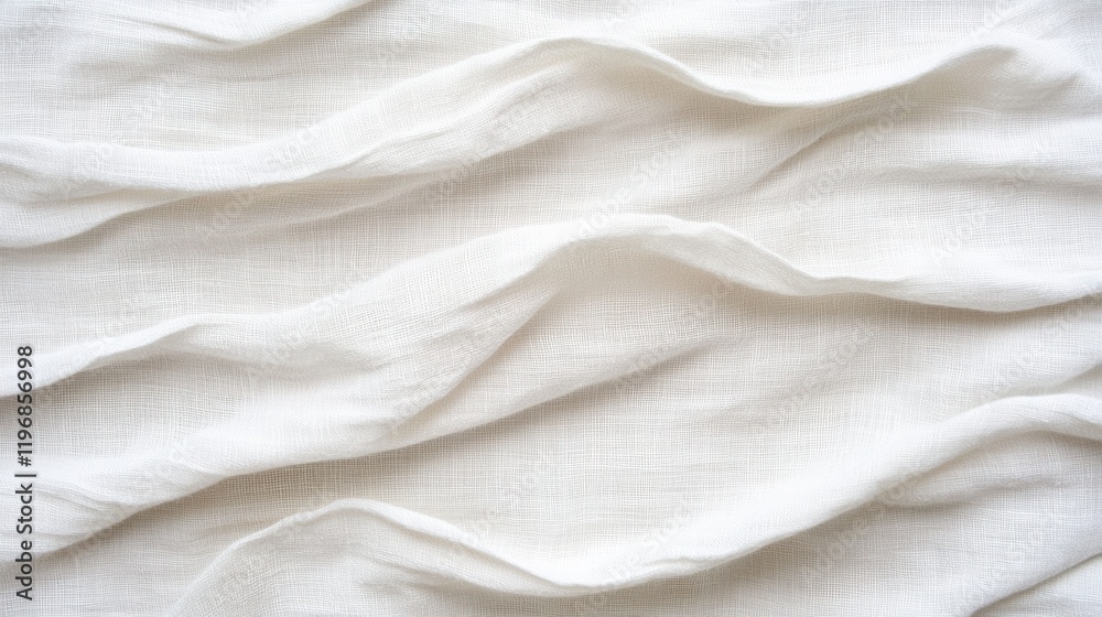 A white fabric with a wavy pattern A white fabric with a wavy pattern