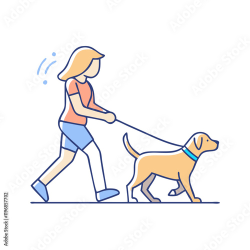 dog walking vector icon, dog walking vector illustration-simple illustration of dog walking, perfect for dog walking logos and icons and themed design 