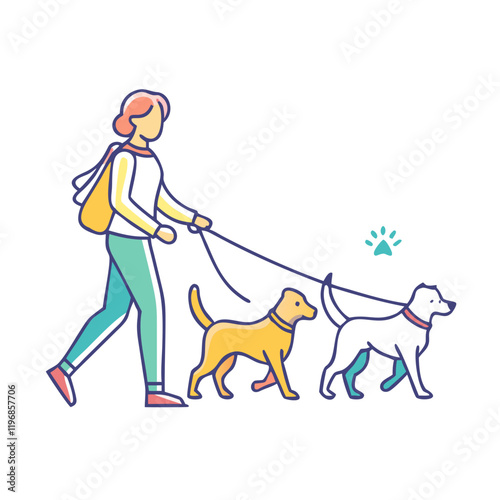 dog walker vector icon, dog walker vector illustration-simple illustration of dog walker, perfect for dog walker logos and icons and themed design 