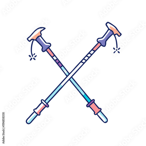 nordic walking poles vector icon, nordic walking poles vector illustration-simple illustration of nordic walking poles, perfect for nordic walking poles logos and icons and themed design 