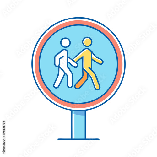 pedestrian zone sign vector icon, pedestrian zone sign vector illustration-simple illustration of pedestrian zone sign, perfect for pedestrian zone sign logos and icons and themed design 