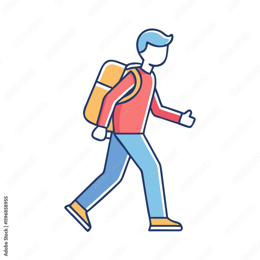 person with walking backpack icon, person with walking backpack vector, person with walking backpack icon, person with walking backpack vector,