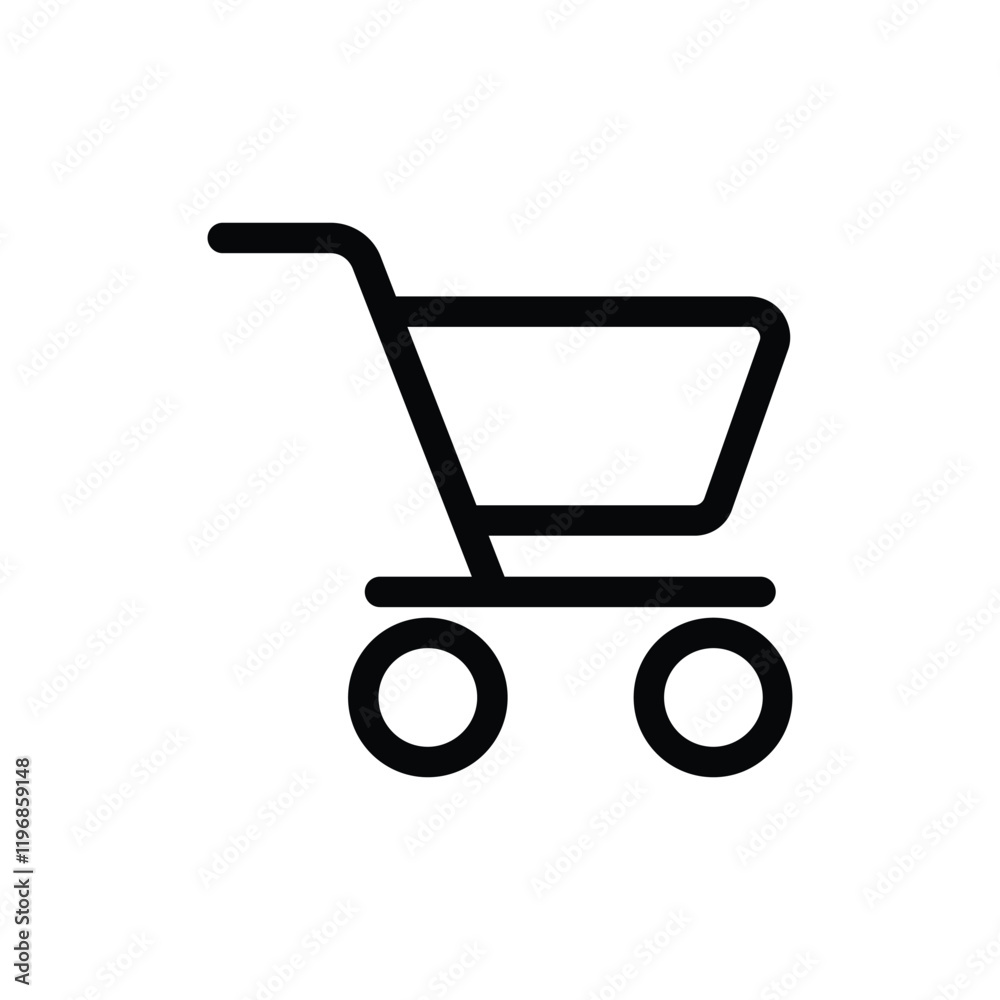Shopping cart or trolley icon for apps and websites. Isolated on white background Shopping cart or trolley icon for apps and websites. Isolated on white background