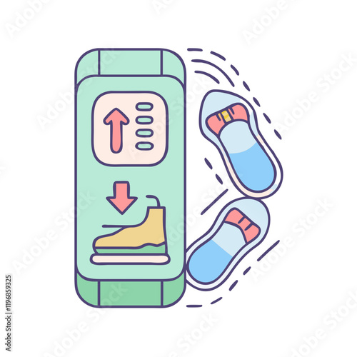 step count tracker vector icon, step count tracker vector illustration-simple illustration of step count tracker, perfect for step count tracker logos and icons and themed design 