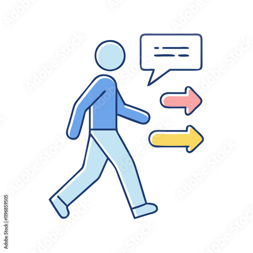 walk and talk vector icon, walk and talk vector illustration-simple illustration of walk and talk, perfect for walk and talk logos and icons and themed design 