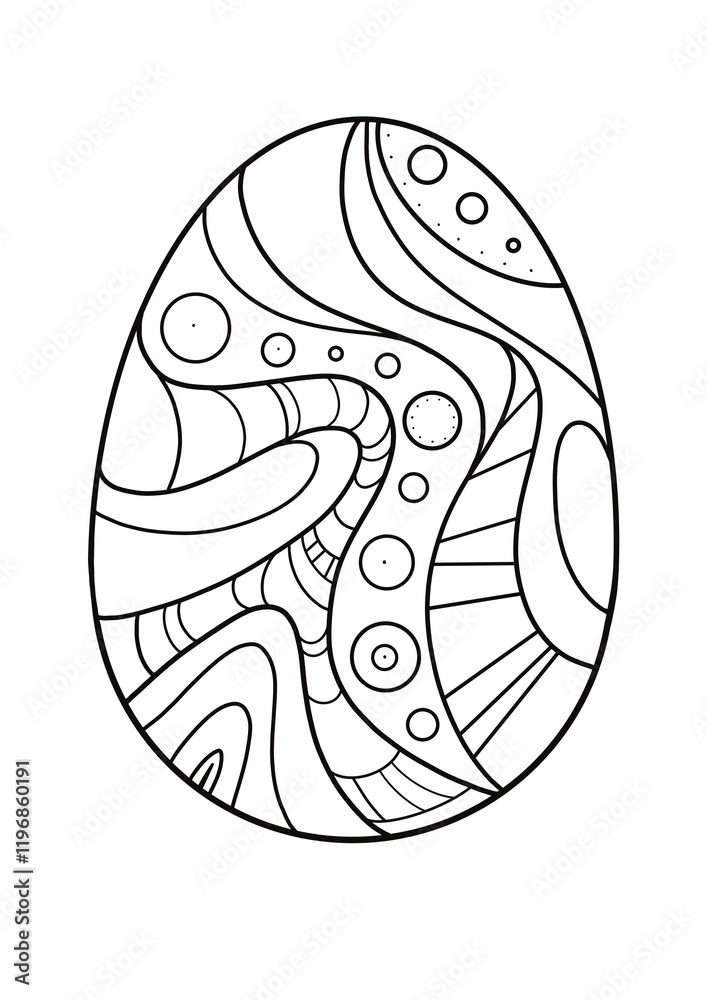 Coloring book Easter Egg. Doodling, abstract drawing. Coloring book Easter Egg. Doodling, abstract drawing.