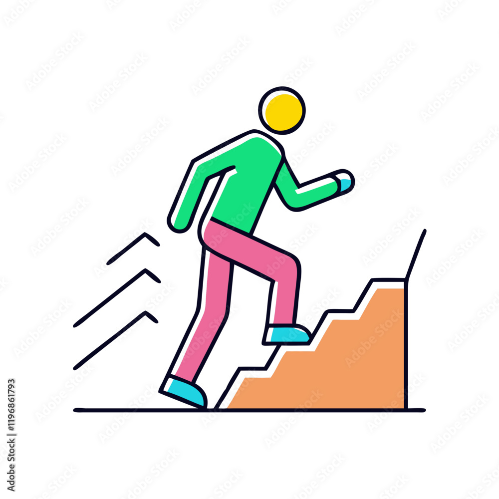 walking uphill vector icon, walking uphill vector illustration-simple illustration of walking uphill, perfect for walking uphill logos and icons and themed design 