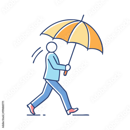 walking under umbrella vector icon, walking under umbrella vector illustration-simple illustration of walking under umbrella, perfect for walking under umbrella logos and icons and themed design  photo