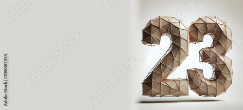 Postcard, banner for Defender of the Fatherland Day - decorative polygonal numbers 23 photo