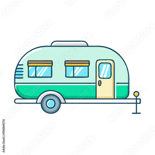 Wallpaper Mural camping trailer vector icon, camping trailer vector illustration -simple illustration of camping trailer, perfect for camping trailer logos and icons and themed design  Torontodigital.ca