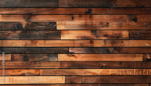 Brown wooden background. Wooden planks. Wood texture. Natural wooden wall background or texture.