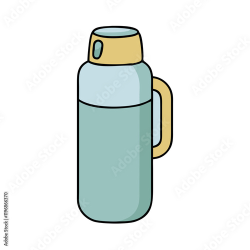 thermos bottle vector icon, thermos bottle vector illustration -simple illustration of thermos bottle, perfect for thermos bottle logos and icons and themed design 