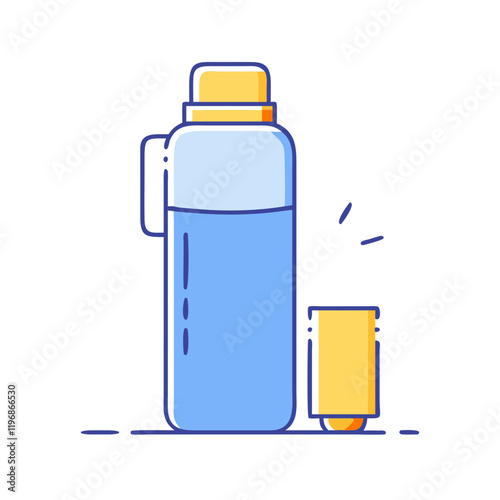 thermos bottle vector icon, thermos bottle vector illustration -simple illustration of thermos bottle, perfect for thermos bottle logos and icons and themed design 