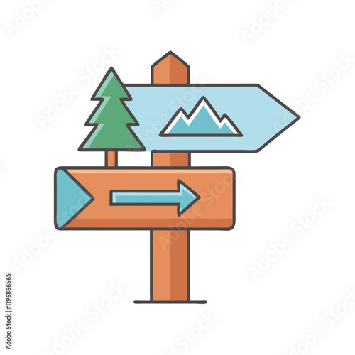 trailhead sign vector icon, trailhead sign vector illustration -simple illustration of trailhead sign, perfect for trailhead sign logos and icons and themed design 