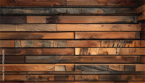 Brown wooden background. Wooden planks. Wood texture. Natural wooden wall background or texture.