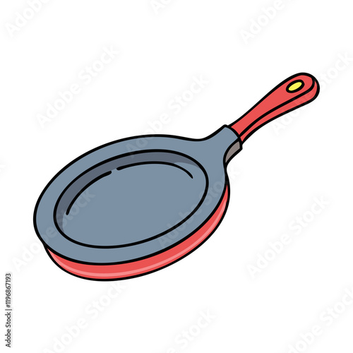 cast iron skillet vector icon, cast iron skillet vector illustration -simple illustration of cast iron skillet, perfect for cast iron skillet logos and icons and themed design 