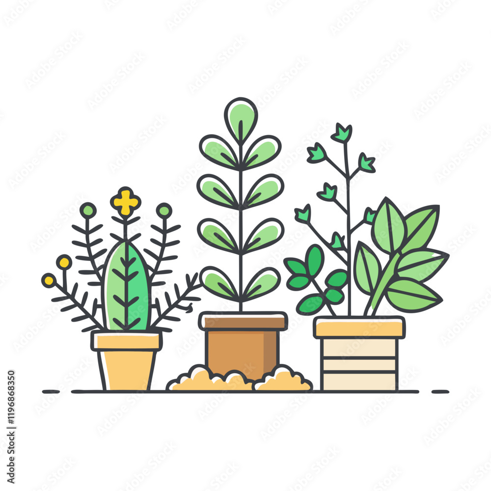 Obraz premium herb garden vector icon, herb garden vector illustration -simple illustration of herb garden, perfect for herb garden logos and icons and themed design 
