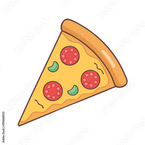 pizza slice vector icon, pizza slice vector illustration -simple illustration of pizza slice, perfect for pizza slice logos and icons and themed design 