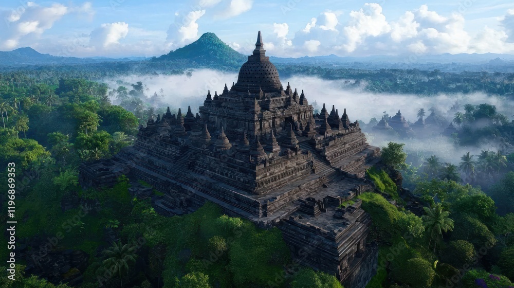Ancient Temple in Misty Jungle Ancient Temple in Misty Jungle