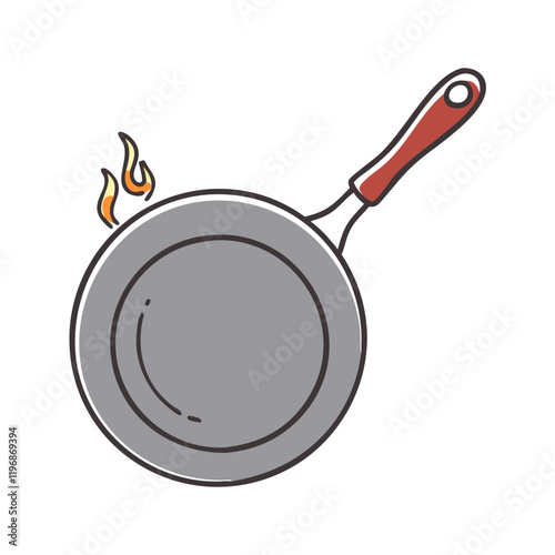 skillet pan vector icon, skillet pan vector illustration -simple illustration of skillet pan, perfect for skillet pan logos and icons and themed design 