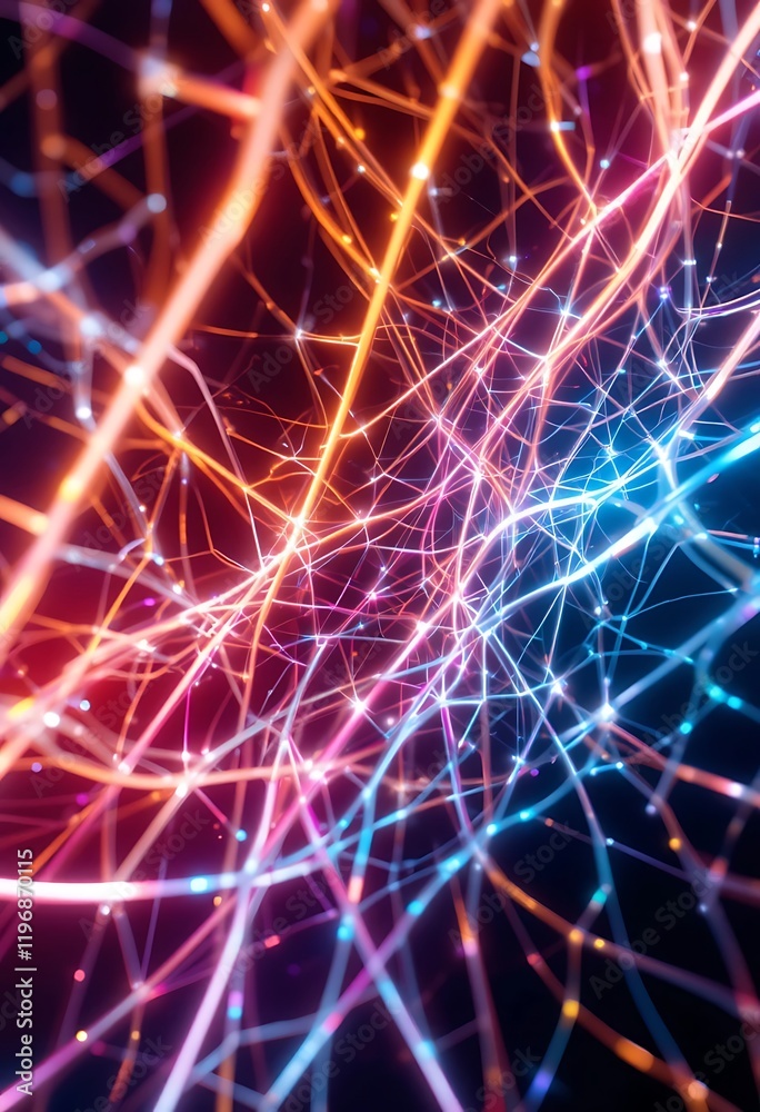 Abstract Network Of Glowing Lines And Nodes Abstract Network Of Glowing Lines And Nodes