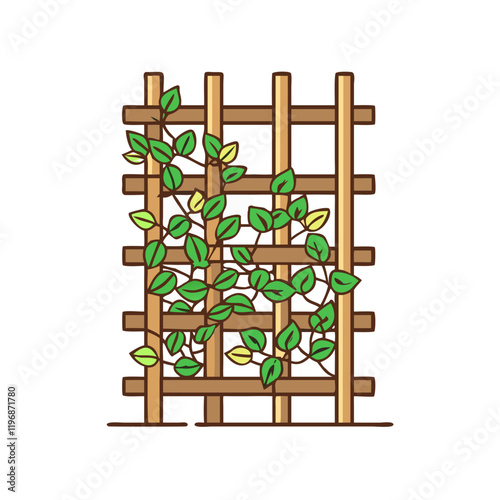 ivy climbing a trellis vector icon, ivy climbing a trellis vector illustration -simple illustration of ivy climbing a trellis, perfect for ivy climbing a trellis logos and icons and themed design  photo