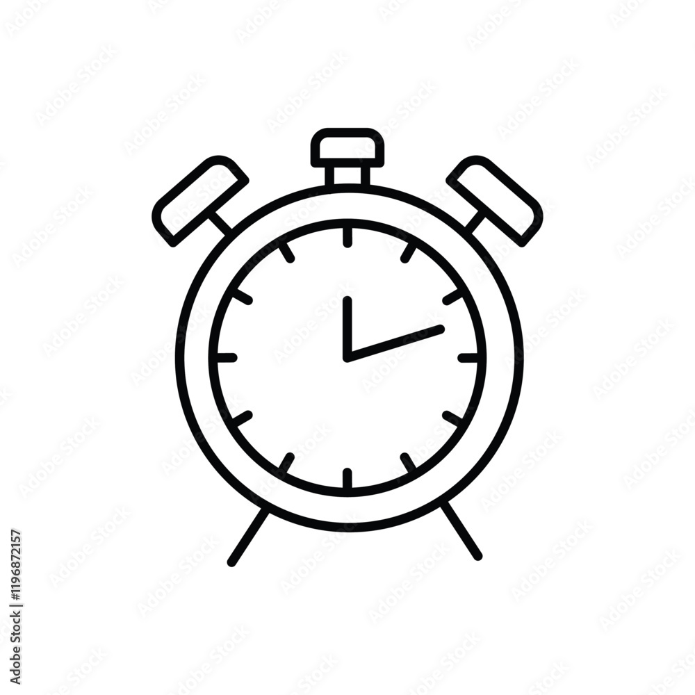 Alarm clock icon logo sign set vector outline Alarm clock icon logo sign set vector outline