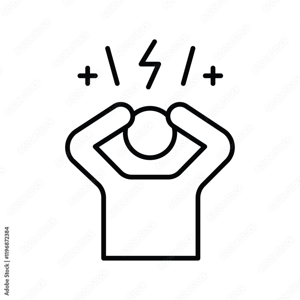 Anxiety icon logo sign set vector outline Anxiety icon logo sign set vector outline