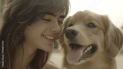 A family dog sniffing curiously at the young couple as they sit down for their first introduction with the parents