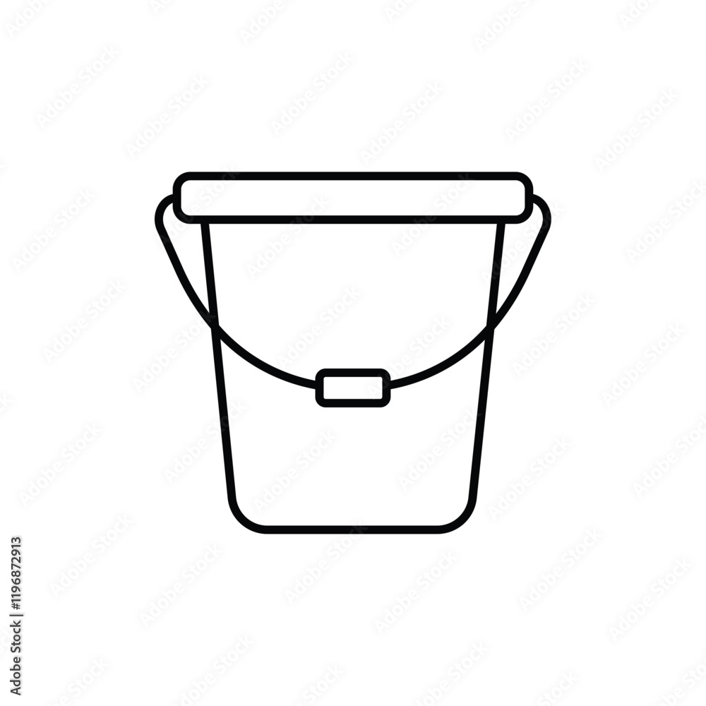 Bucket icon logo sign set vector outline