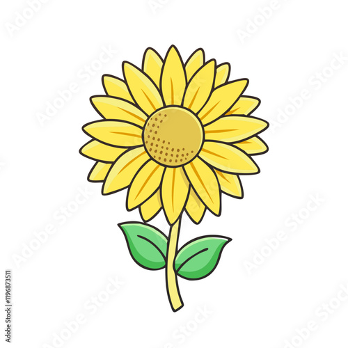 sunflower vector icon, sunflower vector illustration -simple illustration of sunflower, perfect for sunflower logos and icons and themed design 