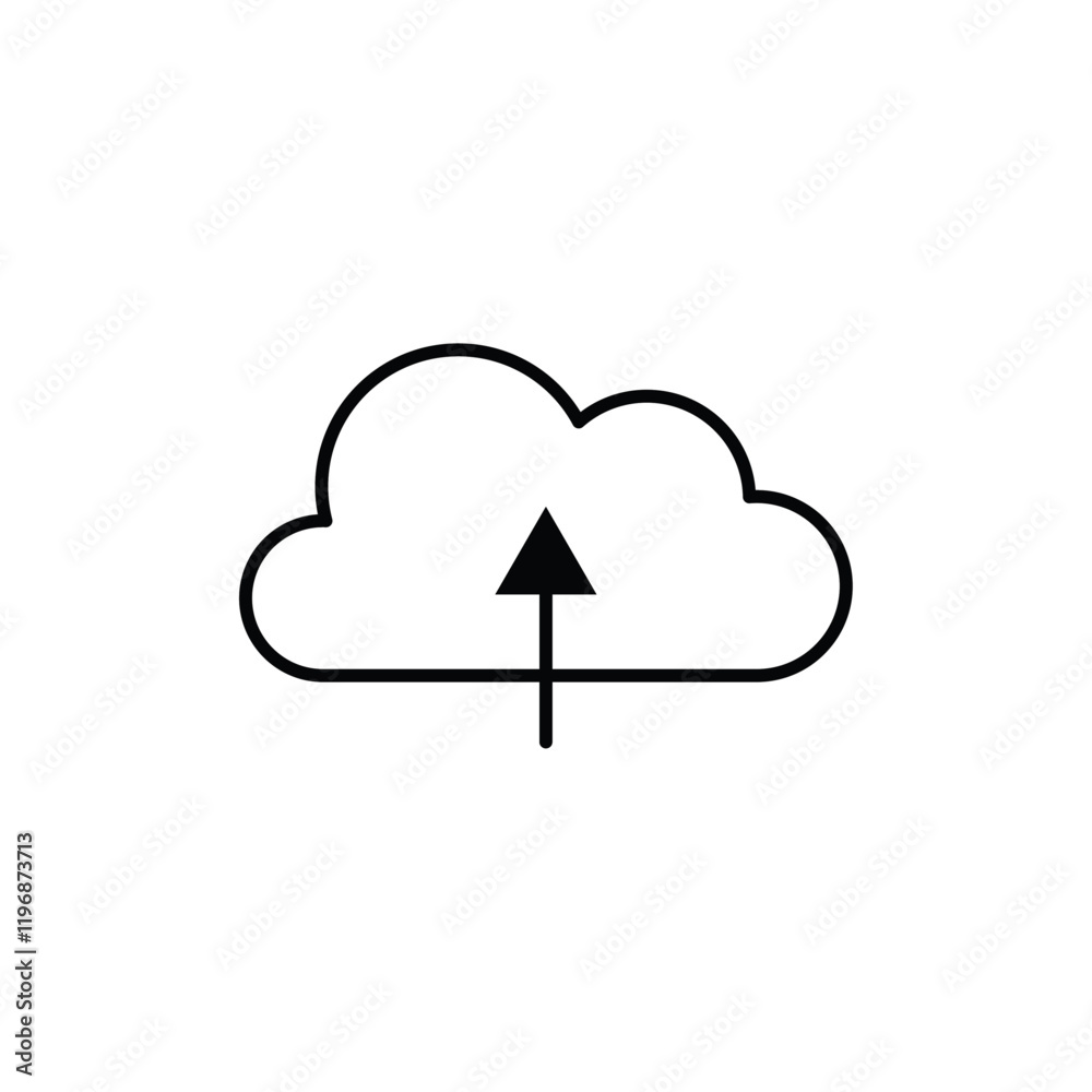 Cloud upload icon logo sign set vector outline Cloud upload icon logo sign set vector outline