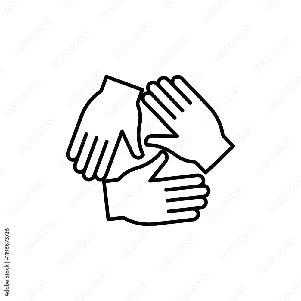 Collaboration icon logo sign set vector outline Collaboration icon logo sign set vector outline