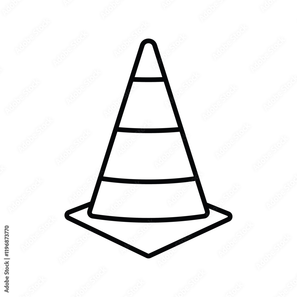 Construction cone icon logo sign set vector outline Construction cone icon logo sign set vector outline