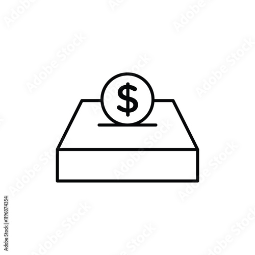 Donation box icon logo sign set vector outline