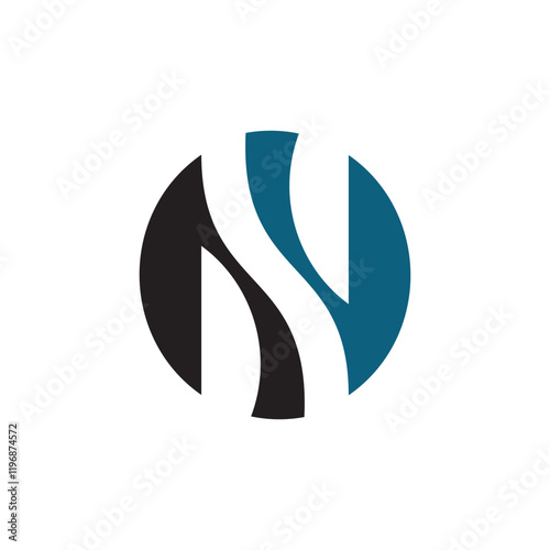 A circular logo featuring the letter 