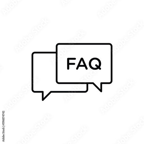 FAQ icon logo sign set vector outline